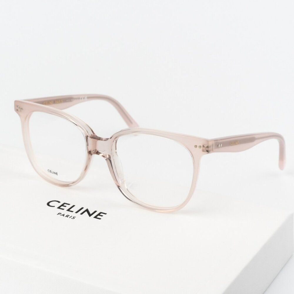 NEW Celine CL5010IN 072 THIN 2 DOTS Shiny Rose Pink Unisex Geometric Eyeglasses